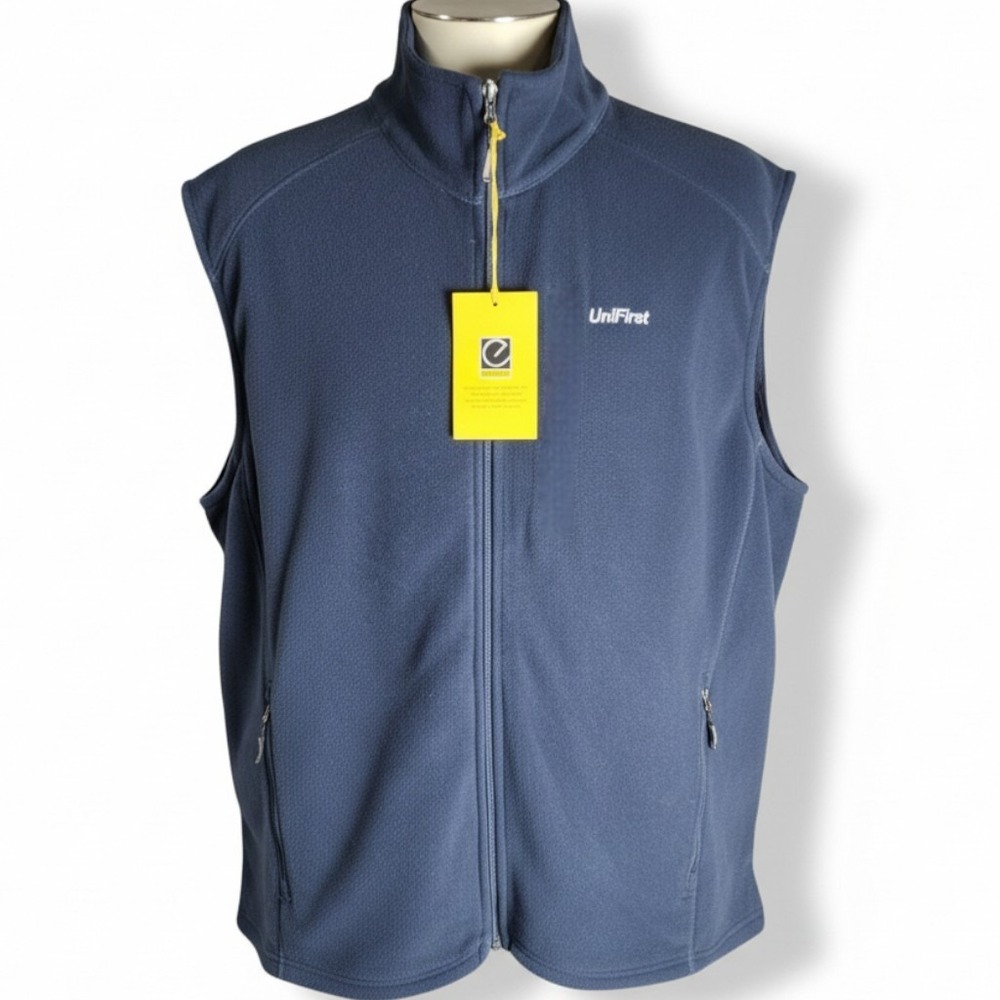 Edwards 2XL Microfleece Vest Black NWT 3455 Work Uniform Full Zip Sleeveless